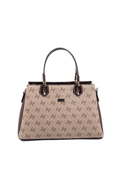 Silver Polo حقيبة يد نسائية من سيلفر آند بولو SP1253 مونوغرام باللون البيج ال...