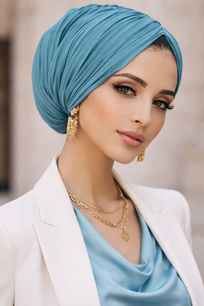 Aişe tesettür Πετρελαιοπλυμένο Πλισέ Χαλαρό Καπέλο