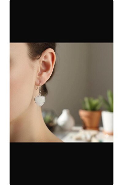 MDGS COLLECTİON White Heart Earrings