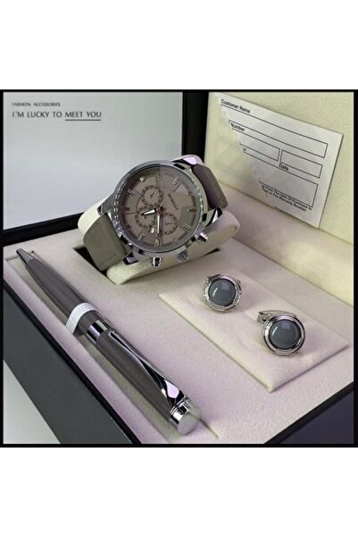 Watch Men's Set with Pen and Cufflinks NF106