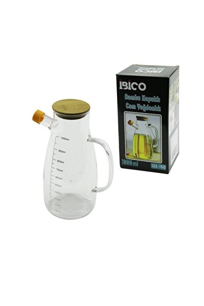 Greathings ІБІКО І22-150 (1000 мл) (СКЛЯНИЙ) МАСЛЕНИЙ БАНКА (З БАМБУКОВОЮ КРИ...