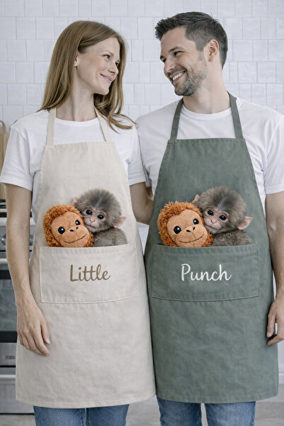 AYSHOME Ays Home Punch Monkey and Orangutan Kitchen Apron Set