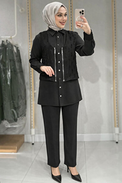 Stella Tasarım Tesettür ikili takım siyah