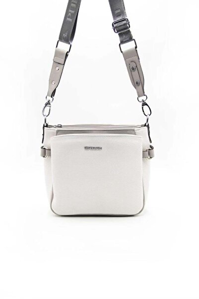 Silver Polo Silver & Polo SP884 Kadın Çapraz Çanta Petek Beyaz-A.Gri