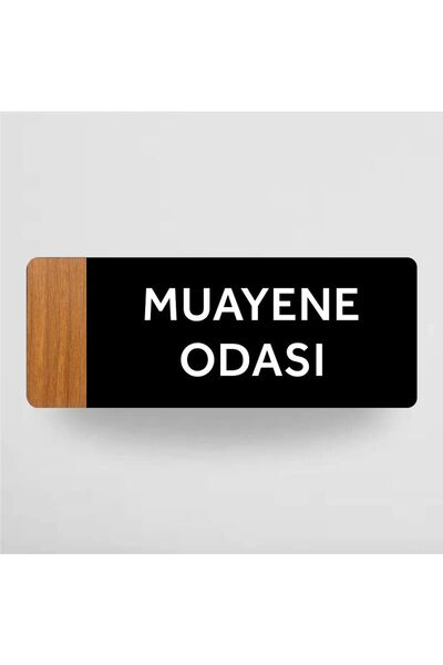 zafrakreklam Ofis Oda Kapı İsimliği Yönlendirme Tabelası 26X10CM SİYAH - CEVİ...