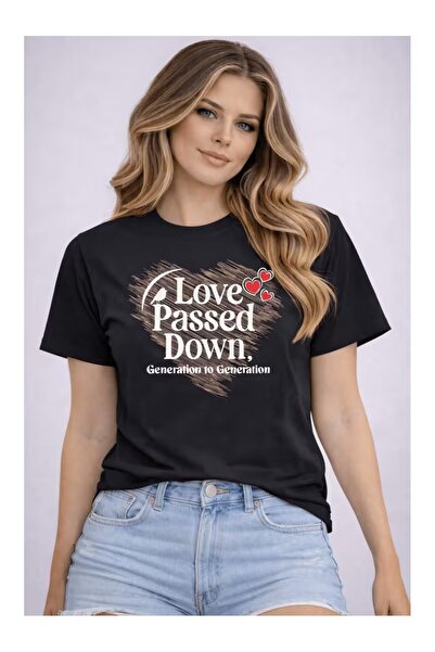 Massgai Ουνισέξ Μπλουζάκι Heart Love με τύπωμα oversized 100% Βαμβάκι