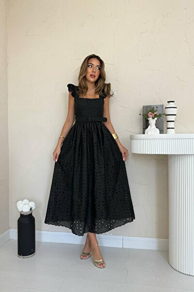 Caddebostan Moda Belt Li Embroidered Eyelet Embroidery Embroidered Volan Slee...