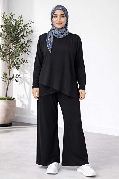 lubiti طقم تونيك وبنطلون من الجيرسيه بقصة غير متماثلة متوافق مع معايير TESETTÜRE