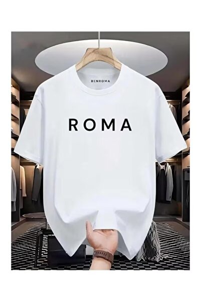 Massgai Unisex Roma cu imprimeu supradimensionat bumbac 100% tricou