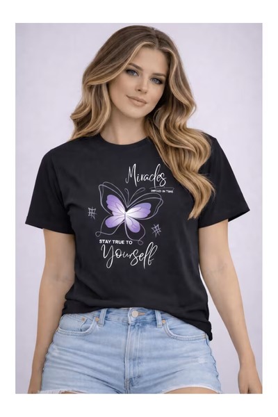 Massgai Ουνισέξ Μπλουζάκι Πεταλούδα Εσύ Είσαι με τύπωμα oversized 100% Βαμβάκι