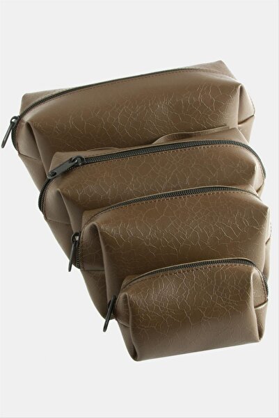 ZERO LAND Nrzsnt 4 Pieces Handheld Makeup Bag (11440) - Brown