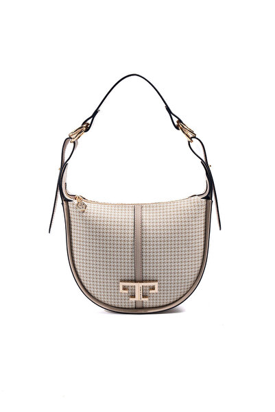Silver Polo Silver & Polo Sp1270 Women's Shoulder Bag Houndstooth Plaid Sand-...