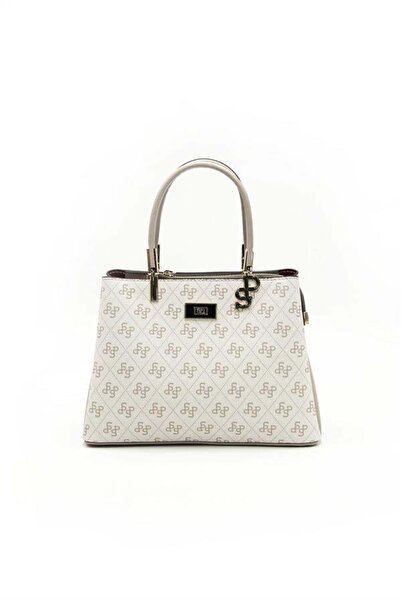 Silver Polo Beige - Sand Monogram Damenhandtasche SP1098