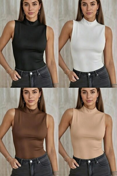 BY ARDELION Women's 4-Piece Zero Sleeve Bodysuit