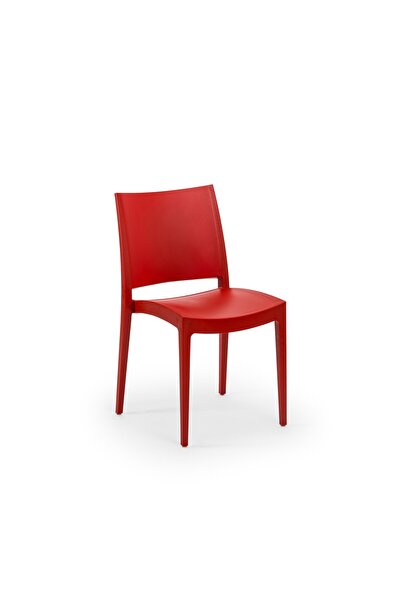 Tilia Specto Polipropilen Sandalye Kırmızı- Bahçe, Balkon, Dış Mekan, Kafe, R...