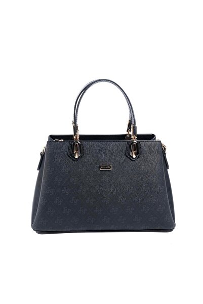 Silver Polo حقيبة يد نسائية من سيلفر آند بولو SP1253 مونوغرام أسود-أسود