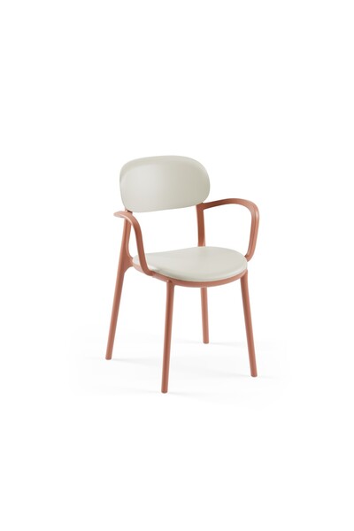 Tilia Ali Polipropilen Kollu Sandalye Terrakota Bej- Bahçe, Balkon, Dış Mekan...