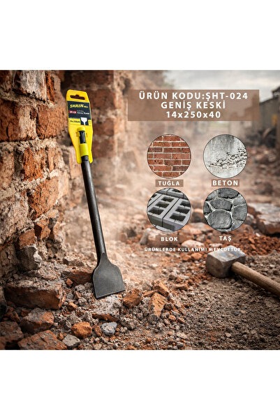 Greathings ŞHT-024 (14 мм) (ШИРОКИЙ) (КЕСКІ) SDS ГОЛОВКА (250X40 мм)*100