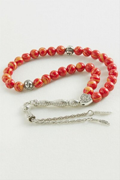 ZERO LAND NRZSNT سبحة حجر العقيق الطبيعي 8 مم (14934) - أحمر