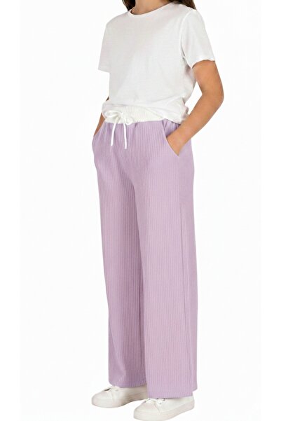 BEGONYA BEBECE KIDS Pantaloni palazzo cu dungi și volane pentru fete, de sezon