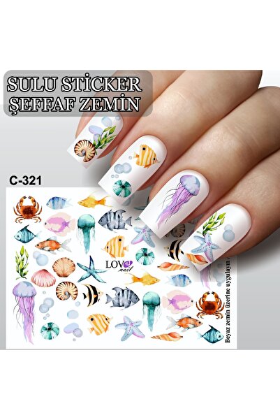ECLAT TIRNAK STİCKERİ KALP, DUDAK, ÖPÜCÜK, MEYVE, DENİZ, YAZ (SULU TATTOO ÇIK...