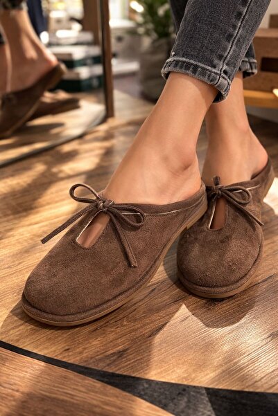 Daloğlu Sütesef zatvoreni prednji luk Sa paspulom ženski Papuče smeđi Antilop