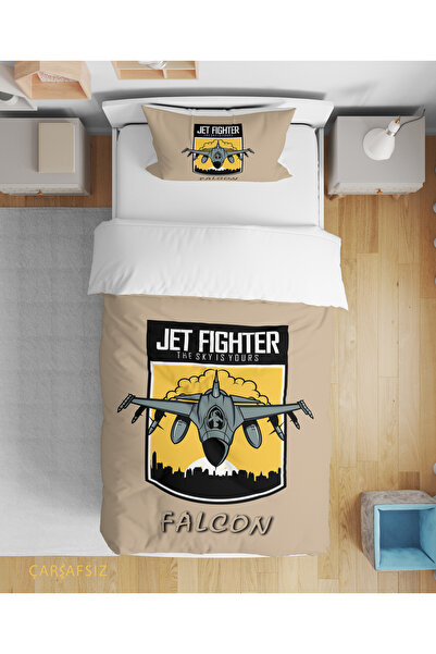 Erays Home طقم سرير رجالي مطبوع رقميًا ثلاثي الأبعاد بنمط طائرة حربية F16، بد...