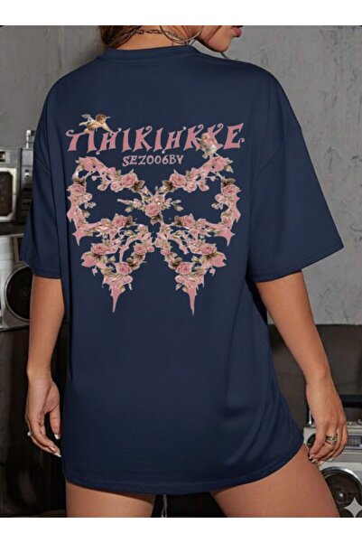 Elvino Tricou Pinterest cu mânecă scurtă pentru femei Floral cu imprimeu supr...