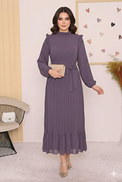 bellura Önü Robalı Kolları Piliseli Elbise