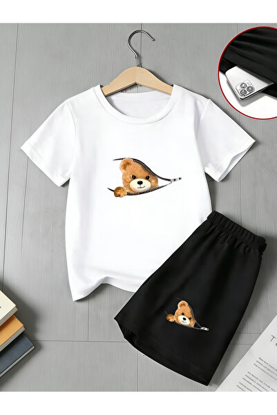 ibibik moda Ayi Printed Soft Short Sleeve Top and Shorts Set