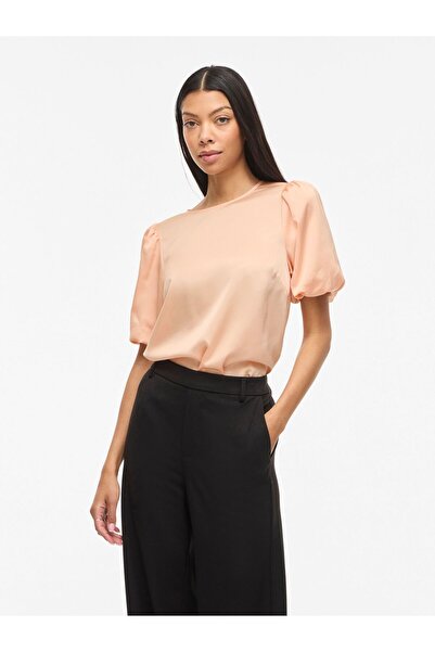 VILA Oberteil mit kurzen Ärmeln VIELLETTE Rundhals