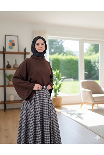 bellura Yarım Boğaz Crop Kazak