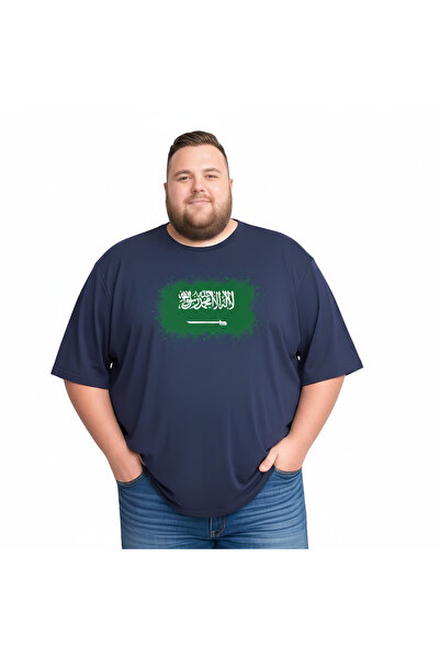 sngl Men's Large Size Short Sleeve Saudi Arabia Flag Printed T-Shirt 3XL 4XL ...