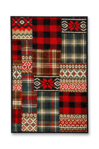 Rugs Modern Halı SDT Çok Renkli Soyut Patchwork Yapboz Desenli Dokuma Taban M...