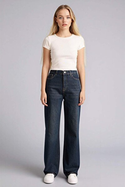 DeFacto 90s Wıde Leg Yüksek Bel Uzun Jean Yıkamalı Pantolon H0132AX26SP