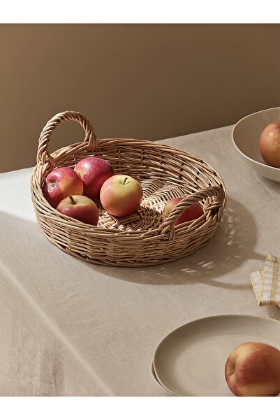 ETERNAL SUNSHINE Rattan Handle Round Tray Organizer & Multi-Purpose Bathroom,...