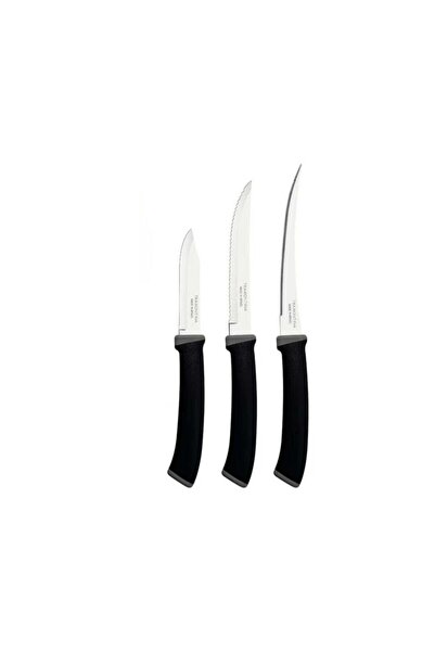 TRAMONTINA Felice Knife Set 3 Pieces 7.6 cm and 12.7 cm Black
