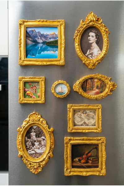 Aşk Müzesi Buzdolabı Magnet Vintage Çerçeve Seti