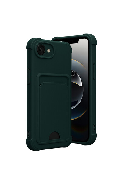 cepmoda حافظة سيليكون لهاتف آيفون "16E" مكونة من حامل بطاقات قطع - مرن - تصمي...