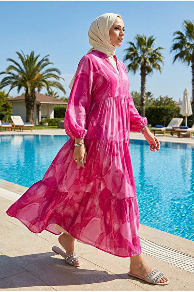 Kirazca Butik Ženska šarena Sa deznom letnja hijab duga haljina