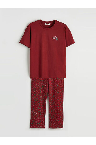 LC Waikiki Peak New Season Crew Neck Printed Women's Pajama Set