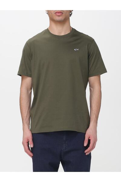 PAUL&SHARK Men's Regular Fit Ribbed Collar Metallic Logo Detailed Cotton Shor...