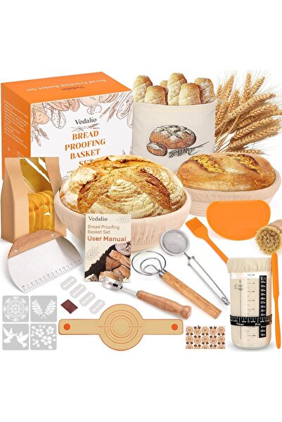 Arabest Sourdough Bread Baking Supplies,Bread Making Tools Kit,Rattan Banneto...