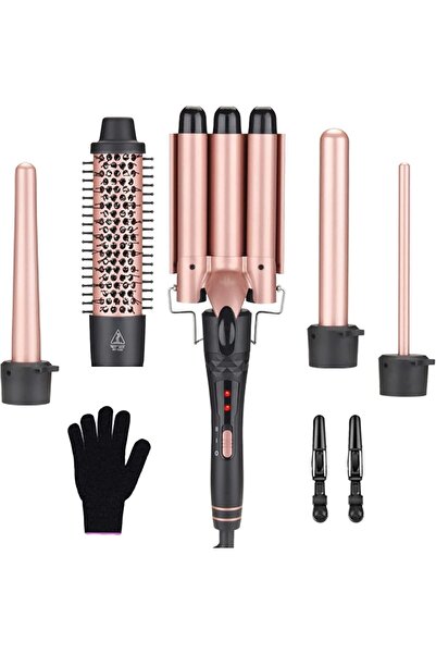 Arabest 5 in 1 Curling Iron Set with 5 Curling Wand Ceramic Barrel, with Temp...