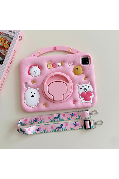 redmud teknoloji Samsung Galaxy Tab A8 10.5 SM-X200/SM-X205 Uyumlu 3D Bear Fi...