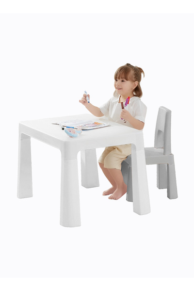 KidLe Toddler Kids Table And Two Chair Set, Creative Drawing And Learning Tab...