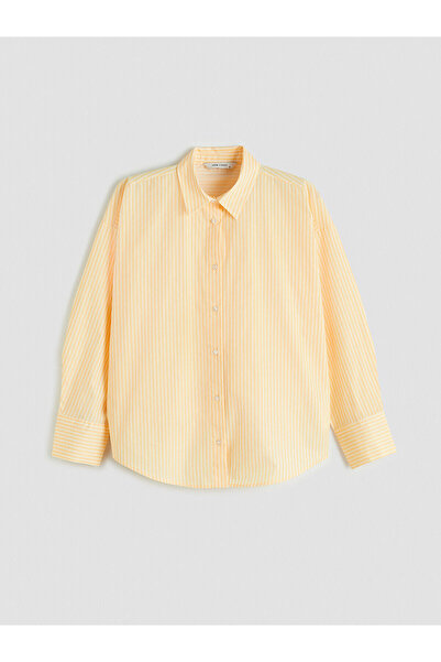 LC Waikiki Peak New Season Striped Oversize Poplin Women's Shirt
