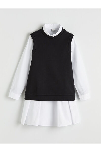 LC Waikiki Colecția Meral Rochie și maiou alb pentru fete