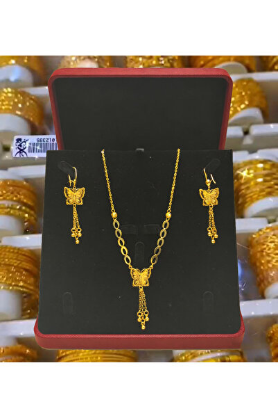 ALZAHR Luxury style butterfly necklace and earring set for women