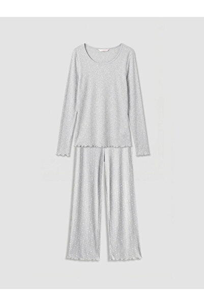 LC Waikiki Peak New Season Crew Neck Patterned Women's Pajama Set